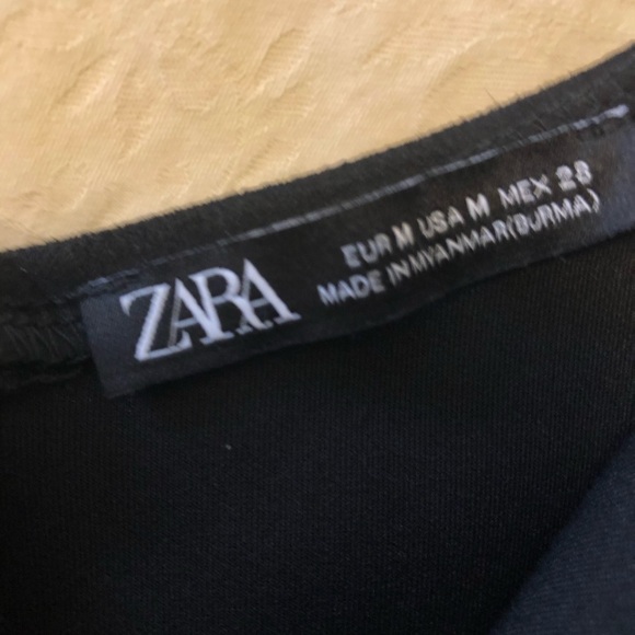 Zara Black Sleeveless faux suede Tank Top - Picture 2 of 3